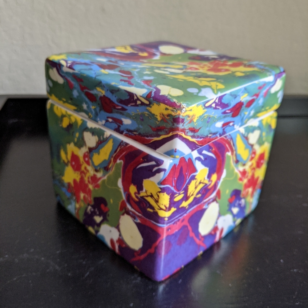 Multicolor Porcelain Trinket Box